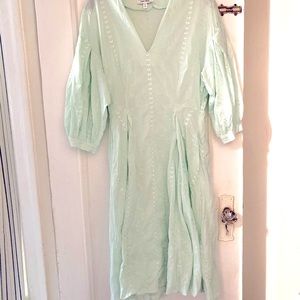 & Other Stories embroidered dress, tiny butterfly pattern